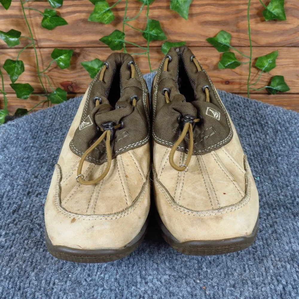 Sperry Top-Sider Women Boot 7.5 Outdoor Casual Tan Brown Leather Slip-On Duck‎